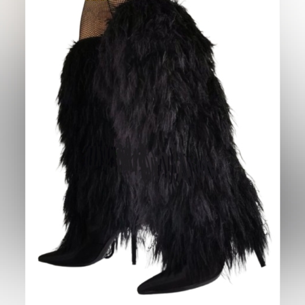 Fluffy High OTK Boots